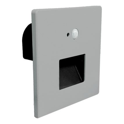 Brilagi - Luminaire d'escalier LED avec détecteur de mouvement et capteur crépusculaire JACK LED/3W/230V 3000/4000/6500K IP65 gris