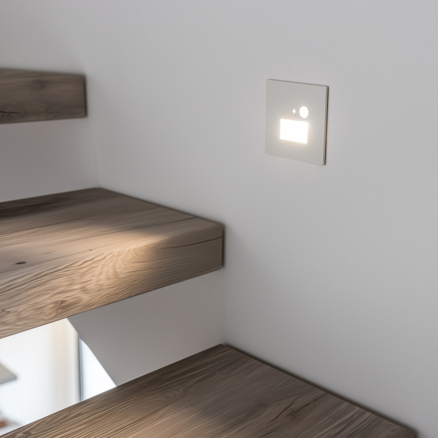 Brilagi - Luminaire LED pour escalier JACK avec capteur de mouvement et capteur crépusculaire LED/1,5W/230V 3000/4000/6500K blanc