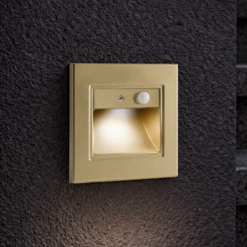 Brilagi - Luminaire d'escalier LED avec détecteur STEP LIGHT LED/1,5W/230V IP44 doré