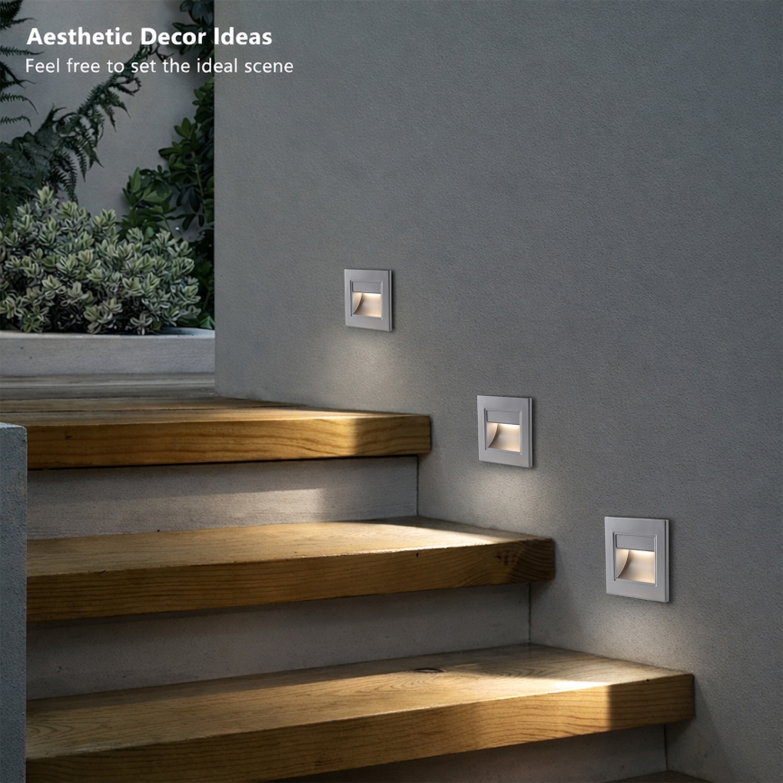 Brilagi - luminaire d'escalier LED STEP LIGHT LED/1,5W/230V IP44 argenté