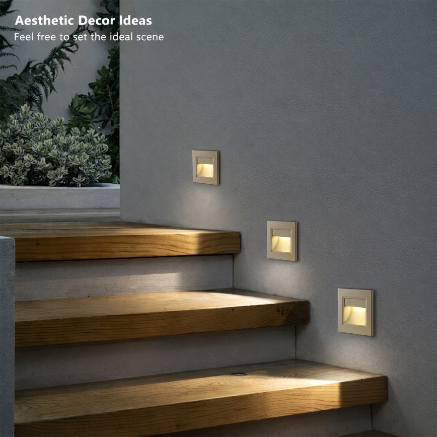 Brilagi - Luminaire d'escalier LED STEP LIGHT LED/1,5W/230V IP44 doré