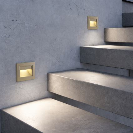 Brilagi - Luminaire d'escalier LED STEP LIGHT LED/1,5W/230V IP44 doré
