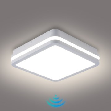 Brilagi - Luminaire d'extérieur LED avec détecteur BENE LED/18W/230V 22x22 cm blanc IP54