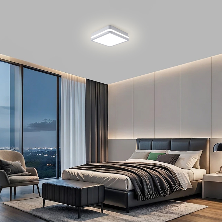Brilagi - Luminaire d'extérieur LED avec détecteur BENE LED/18W/230V 22x22 cm blanc IP54