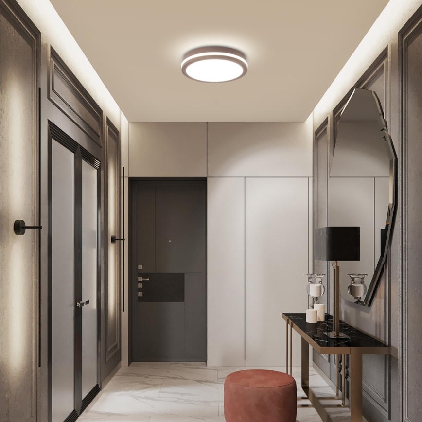 Brilagi - Luminaire extérieur LED avec détecteur BENE LED/24W/230V Ø 26 cm marron IP54