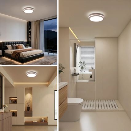 Brilagi - Luminaire extérieur LED avec détecteur BENE LED/24W/230V Ø 26 cm marron IP54