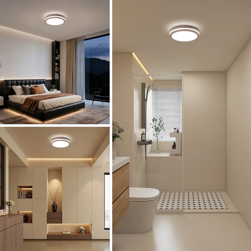 Brilagi - Luminaire extérieur LED avec détecteur BENE LED/24W/230V Ø 26 cm marron IP54