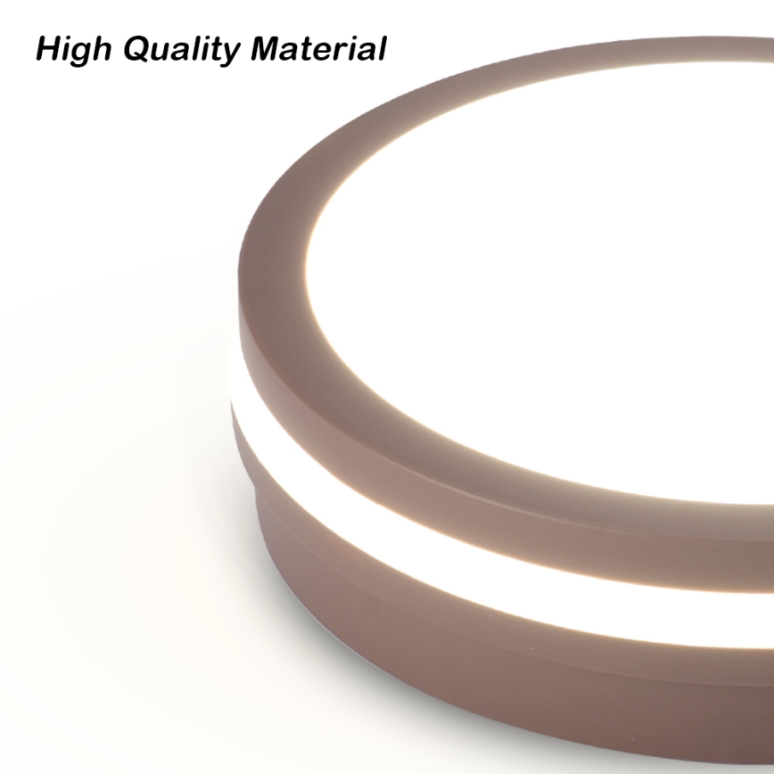 Brilagi - Luminaire extérieur LED avec détecteur BENE LED/24W/230V Ø 26 cm marron IP54