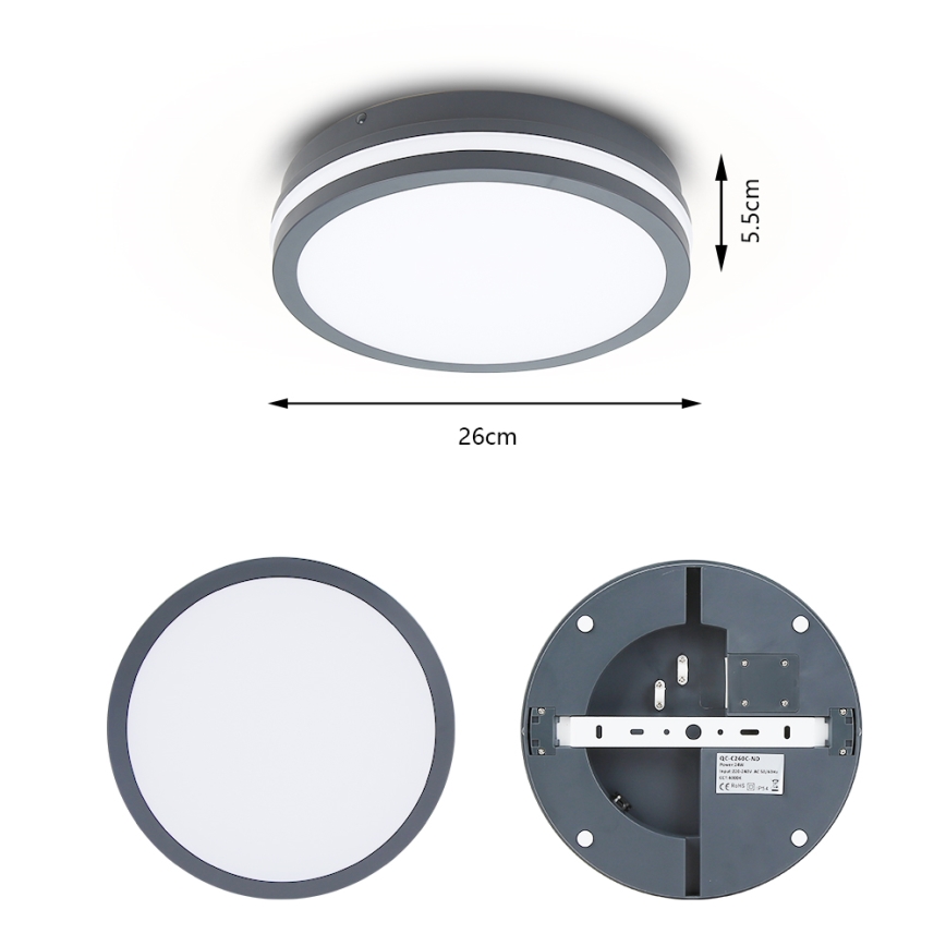 Brilagi - Luminaire d'extérieur LED avec détecteur BENE LED/24W/230V Ø 26 cm anthracite IP54