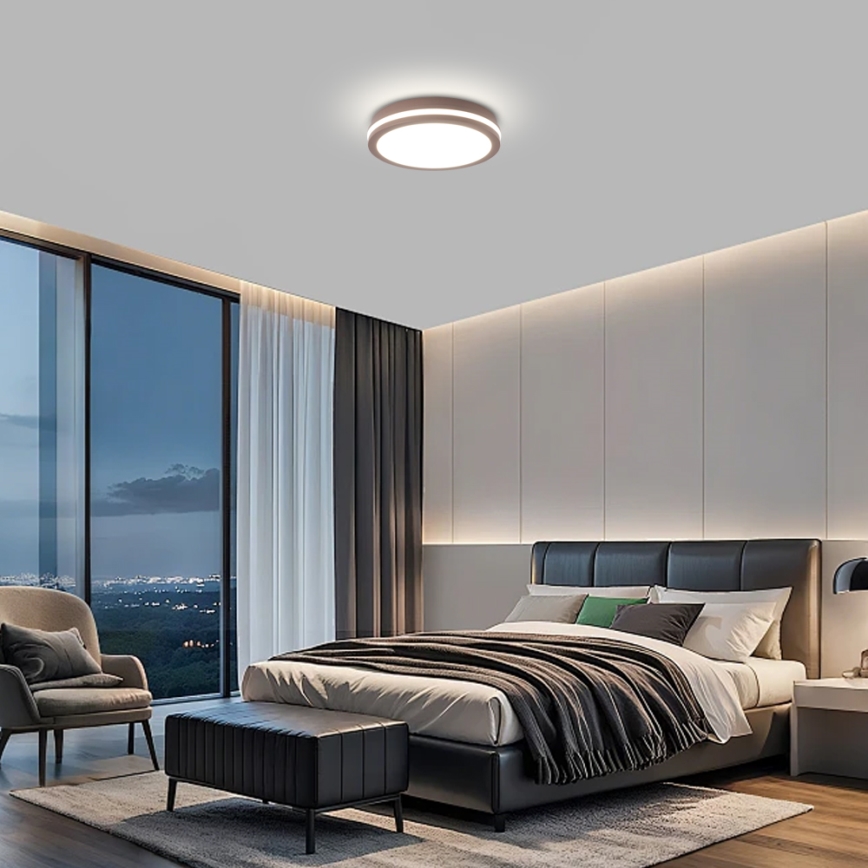 Brilagi - Luminaire d'extérieur LED BENE avec détecteur LED/24W/230V Ø 26 cm marron IP54