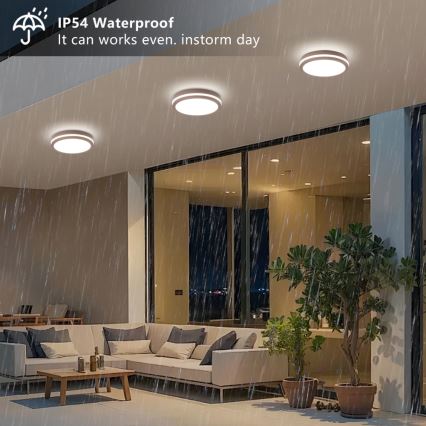 Brilagi - Luminaire d'extérieur LED BENE avec détecteur LED/24W/230V Ø 26 cm marron IP54