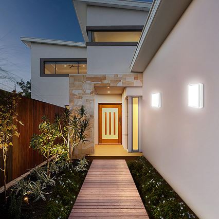 Brilagi - Luminaire d'extérieur LED BENE, 18 W, 230 V, 22 x 22 cm, blanc, IP54