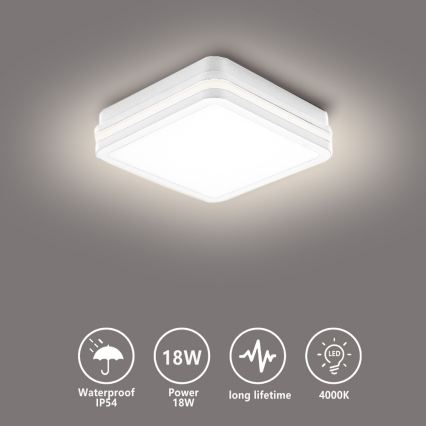Brilagi - Luminaire d'extérieur LED BENE, 18 W, 230 V, 22 x 22 cm, blanc, IP54