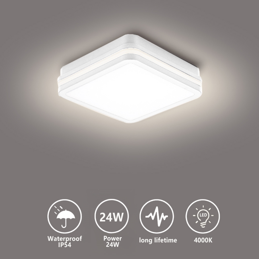 Brilagi - Luminaire d'extérieur LED BENE LED/24W/230V 26x26 cm blanc IP54