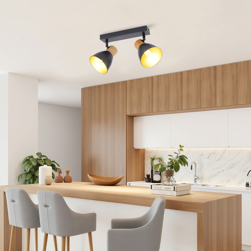 Brilagi - Luminaire directionnel ODENSE 2xE14/10W/230V bois/noir