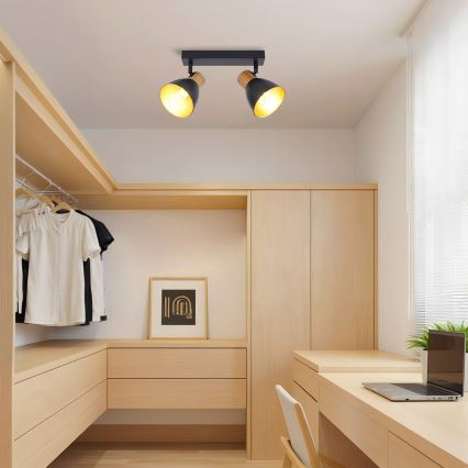 Brilagi - Luminaire directionnel ODENSE 2xE14/10W/230V bois/noir