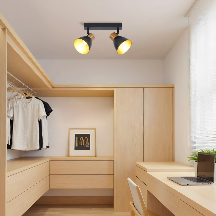 Brilagi - Luminaire directionnel ODENSE 2xE14/10W/230V bois/noir