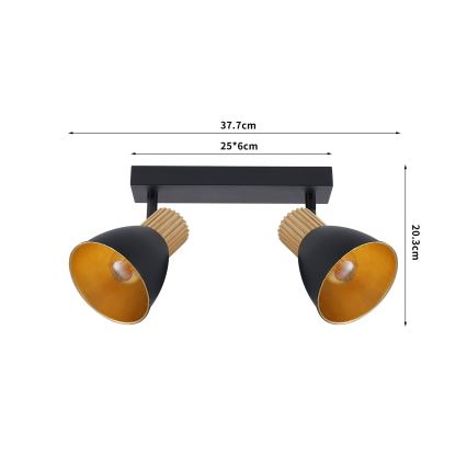 Brilagi - Luminaire directionnel ODENSE 2xE14/10W/230V bois/noir