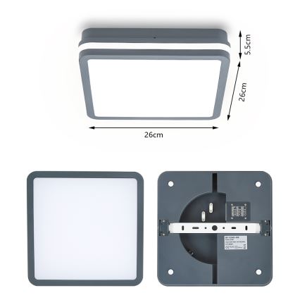 Brilagi - Luminaire LED d'extérieur avec détecteur de mouvement BENE LED/24W/230V 26x26 cm anthracite IP54