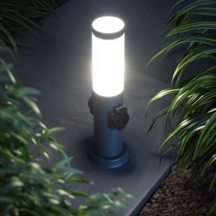 Brilagi - Lampe d'extérieur avec 2 prises SCHUKO NOVA 1xE27/15W/230V 40 cm IP44 anthracite
