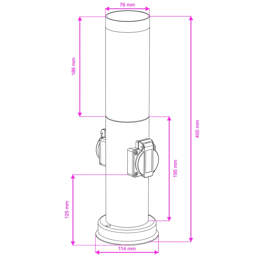 Brilagi - Lampe d'extérieur avec 2 prises SCHUKO NOVA 1xE27/15W/230V 40 cm IP44 anthracite