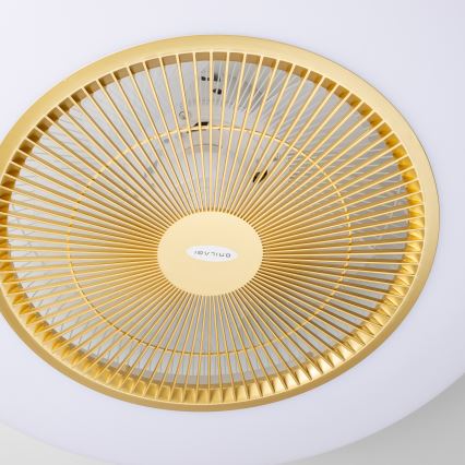 Brilagi - Luminaire LED à intensité variable avec ventilateur AURA LED/38W/230V 3000-6000K doré + télécommande