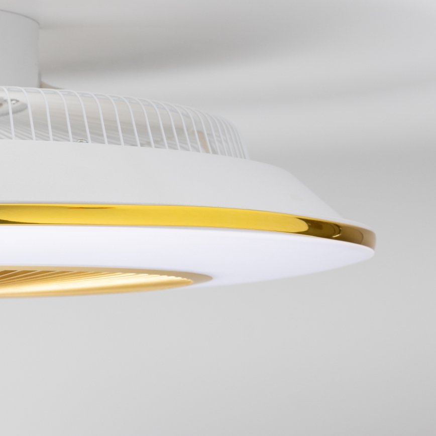 Brilagi - Luminaire LED à intensité variable avec ventilateur AURA LED/38W/230V 3000-6000K doré + télécommande