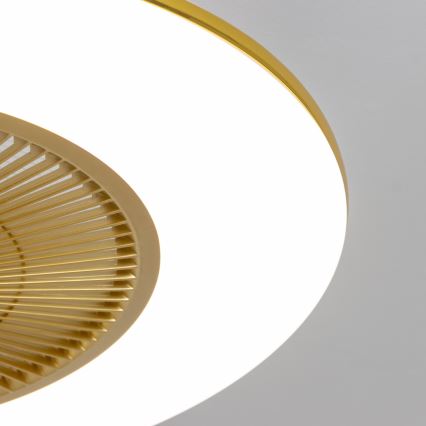 Brilagi - Luminaire LED à intensité variable avec ventilateur AURA LED/38W/230V 3000-6000K doré + télécommande