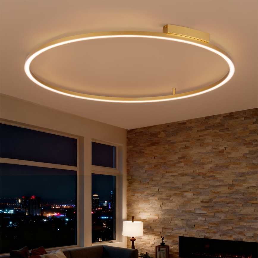 Brilagi - Plafonnier LED dimmable PORTOFINO LED/85W/230V 3000–6000K Ø 120 cm doré + télécommande