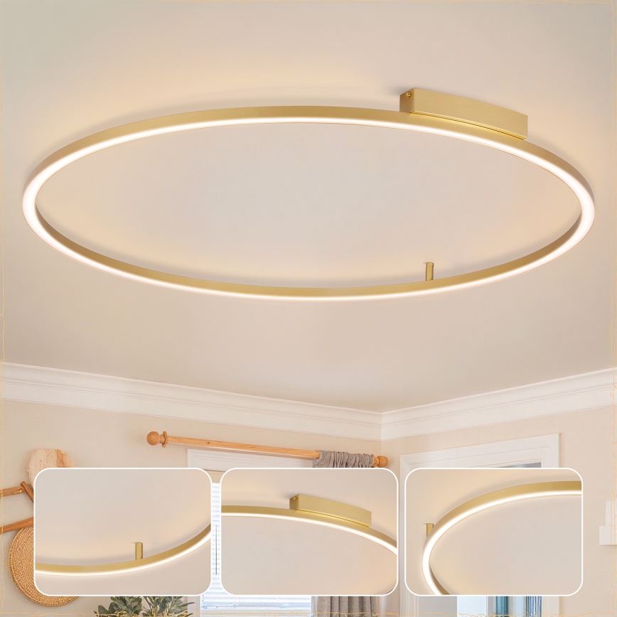 Brilagi - Plafonnier LED dimmable PORTOFINO LED/85W/230V 3000–6000K Ø 120 cm doré + télécommande