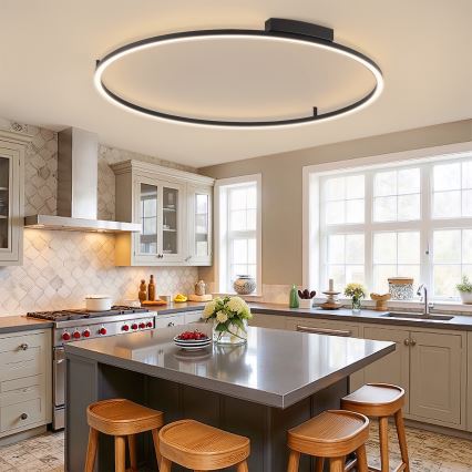 Brilagi - Plafonnier LED dimmable PORTOFINO LED/85W/230V 3000-6000K Ø 120 cm noir + télécommande