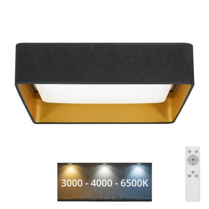 Brilagi - Plafonnier à intensité variable LED VELVET SQUARE LED/24W/230V 3000/4000/6500K + télécommande gris