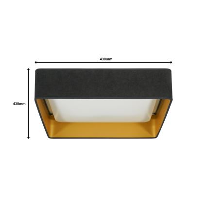 Brilagi - Plafonnier à intensité variable LED VELVET SQUARE LED/24W/230V 3000/4000/6500K + télécommande gris