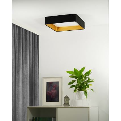 Brilagi - Plafonnier à intensité variable LED VELVET SQUARE LED/24W/230V 3000/4000/6500K + télécommande noir