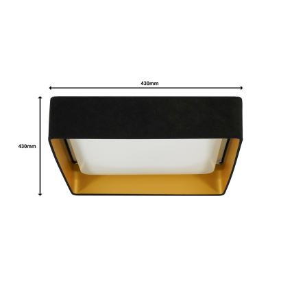 Brilagi - Plafonnier à intensité variable LED VELVET SQUARE LED/24W/230V 3000/4000/6500K + télécommande noir