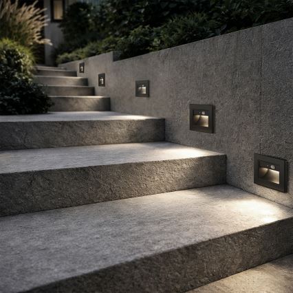 Brilagi - Luminaire LED d'escalier avec détecteur STEP LIGHT LED/1,5W/230V IP44 noir