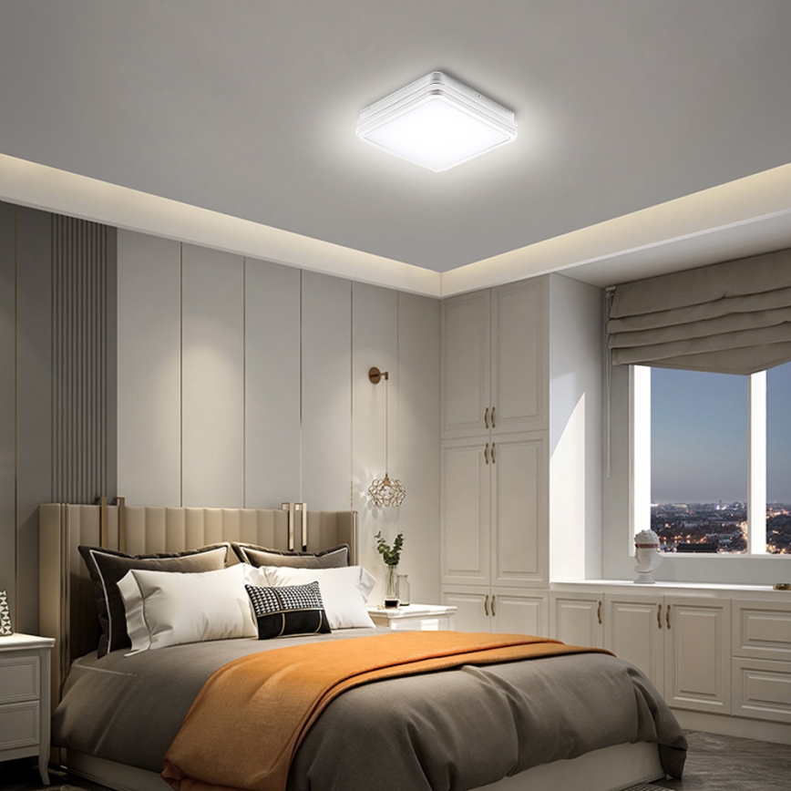 Brilagi - Luminaire LED d'extérieur avec détecteur BENE LED/18W/230V 22x22 cm blanc IP54