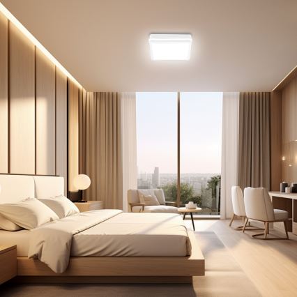 Brilagi - Luminaire LED d'extérieur avec détecteur BENE LED/18W/230V 22x22 cm blanc IP54