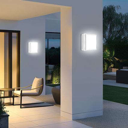 Brilagi - Luminaire LED d'extérieur avec détecteur BENE LED/18W/230V 22x22 cm blanc IP54