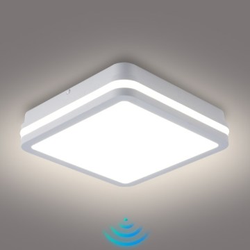 Brilagi - Luminaire LED d'extérieur avec détecteur BENE LED/24W/230V 26x26 cm blanc IP54