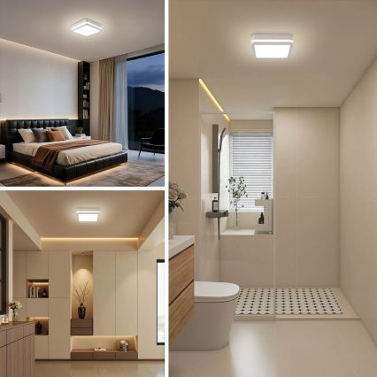 Brilagi - Luminaire LED d'extérieur avec détecteur BENE LED/24W/230V 26x26 cm blanc IP54