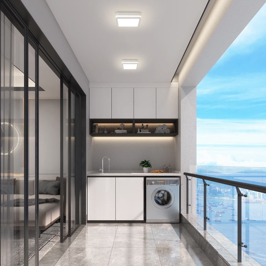 Brilagi - Luminaire LED d'extérieur avec détecteur BENE LED/24W/230V 26x26 cm blanc IP54