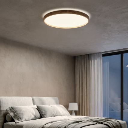 Brilagi - Plafonnier LED dimmable ALSON LED/72W/230V 3000-6500K chêne Ø 78 cm + télécommande