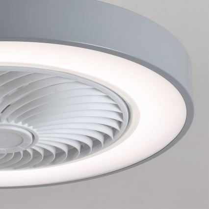 Brilagi - Plafonnier LED dimmable avec ventilateur 38W/230V 3000-6500K Ø 50 cm gris + télécommande