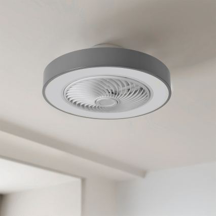 Brilagi - Plafonnier LED dimmable avec ventilateur LED/38W/230V 3000-6500K 3000-6500K Ø 50 cm gris + télécommande