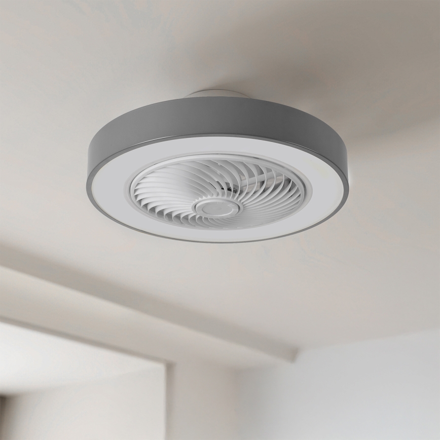 Brilagi - Plafonnier LED dimmable avec ventilateur LED/38W/230V 3000-6500K 3000-6500K Ø 50 cm gris + télécommande