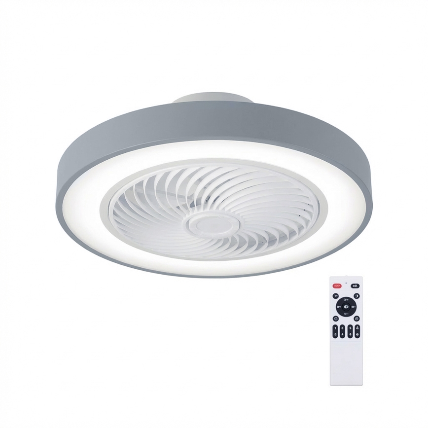 Brilagi - Plafonnier LED dimmable avec ventilateur LED/38W/230V 3000-6500K 3000-6500K Ø 50 cm gris + télécommande