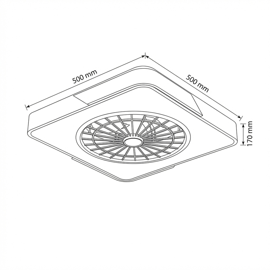 Brilagi - Plafonnier LED dimmable avec ventilateur LED/38W/230V 3000-6500K 50 x 50 cm blanc/chêne + télécommande