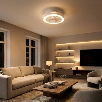 Brilagi - Plafonnier LED dimmable avec ventilateur LED/38W/230V 3000-6500K Ø 46 cm blanc + télécommande