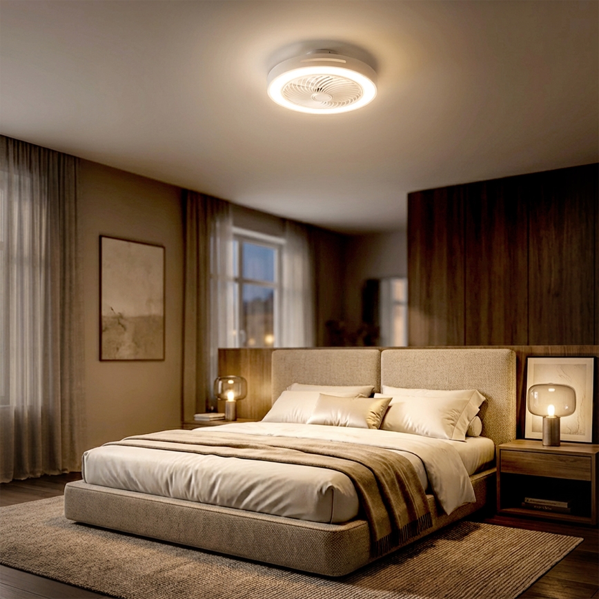 Brilagi - Plafonnier LED dimmable avec ventilateur LED/38W/230V 3000-6500K Ø 46 cm blanc + télécommande
